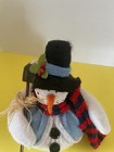Vintage 7  Snowman  Felt  Weighted Bottom  Shovel  Buttons  Scarf