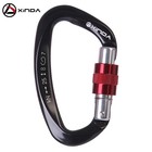 2x Aluminum D-shape Carabine Screw Locking Hook For Rock Climbing Caving Rescue