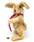 Steiff Niki Rabbit Jointed 1950s Mohair Plush 22cm 9in No Id Glass Eyes Bunny
