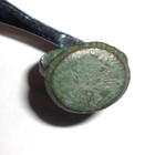 Ancient Bronze Ring Roman Empire 27 Bc-476 Ad  Bottle Cap Like Bezel Wearable