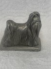 Vintage Pewter Maltese Shih Tzu Dog Figurine Rawcliffe 1 5    Tall 1986 894 Davis