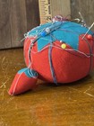 1960s Red Tomato Pin Cushion 3    Vintage With Pins Sm