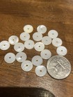 20 Vintage Antique Old Stock 10mm Mother Of Pearl 1 Hole Buttons Or Sequins