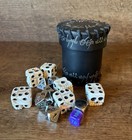 Elvish Black Leather Dice Cup With Skull Dice And Metal Multi-sided Dice Die Lot