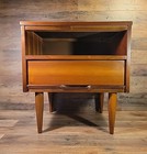 Vintage Danish Modern Wood Side Table Accent Table W  Drawer