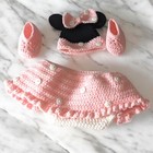 Infant Crochet Photo Prop Outfit - Minnie Mouse Inspired - So Cute  3 Pieces