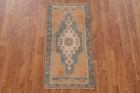 Orange Geometric Anatolian Oriental Foyer Rug Turkish Handmade Accent Carpet 1x3