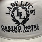 Vintage Lady Luck Casino Hotel Hat Cap Las Vegas Adjustable White Snap Back