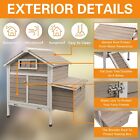 Chicken Coop Rabbit Hutch With Removable Trays Raised Hen House With Nesting Box