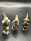 Rare   Monkey Nodder Sticking Out Tongue Japan   Meiji Porcelain Hirado Set Of 3