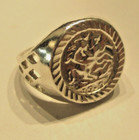 Sterling Silver Child s Tiny Replica George And Dragon Coin Ring Size  D