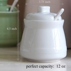 Ceramic Sugar Bowl With Lid And Spoon  12oz Farmhouse Sugar Jar  Porcelain Su   