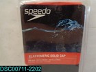 Speedo Solid Swim Cap - One Size Fits All - Silicone - Latex-free - Black