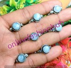 Pretty Moonstone Gemstone Rings 925 Sterling Silver Plated Wholesale Rings Lot