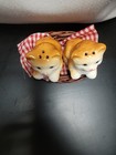 Vintage Alley Cat Salt And Pepper Shakers With Basket 