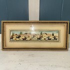 Vintage Persian Pianting Miniature Knights Scene On Bone In A Khatam Frame 8   x4   