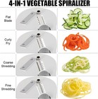 Badelite 4-in-1 Vegetable Spiralizer With 2 Cup Container And Stainless Blades