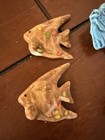4 Vintage 70s Ceramic Fish Macrame Beads 2 5  Lot