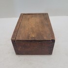 Vintage Antique Wooden Dovetailed Storage Box With Sliding Lid Old Primitive
