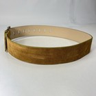 New York   Company Wide Brown Genuine Leather Belt - Made In Italy - Size 28