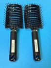 2 Pack Black  Curved Hair Brush Vented Styling Detangling Firm Bristle