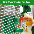 3pcs Bird Water Dispenser Cage Feeder Accessories For Parakeet Green
