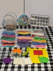 Huge Perler Beads Lot     Pegboards  Trays  Paper   Letter Lingo Alphabet Bucket