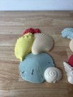 Vintage 1989 Burwood Products Seashell Sand Dollar Wall Hanging Art Plaque Set 2