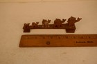 Vintage Small 5 Diff Size Wooden Camels Walking On Wood Bridge