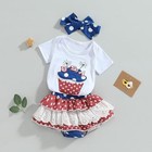 Newborn Infant Baby Girl Clothes Romper Shorts Set With Headband Outfits
