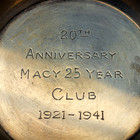 Sterling Silver Macy Dept  Store 25 Year Club 20th Ann  1921-41 Advertising Tray