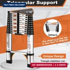 Telescoping Ladder  Soctone 12 5 Ft Aluminum Lightweight Extension Ladder With 2