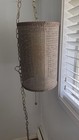 Set Of 2    vintage Mid Century Cylinder Shape Weave Chain Hanging  Light Works 