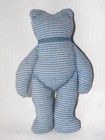 Adorable Vintage Hand Made Blue   White Miniature Stuffed Teddy Bear Toy