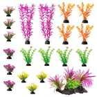 20 Pack Color Realistic Decorative Aquarium Fish Tank Ornament Plastic Plants