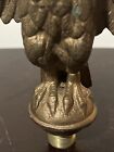 Antique Brass Or Bronze 6 5  Eagle W hole In Beak Finial Or Flag Topper On Mount