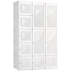 Portable Wardrobe Closet Clothes Cabinet Armoire W  Cube Storage Refurbished