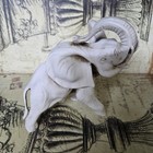Lucky Elephant Statue 6 w  7  Tan Off  White Polyresin Figurine Safari Collectibl