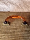 Vintage Tweed Train Case Vanity Makeup Lucite Handle Brass Hardware Keys Mirror