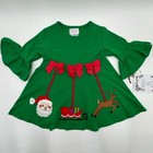 New Iris Ivy Kids Girl 24m Christmas Santa Reindeer Dress Pants Outfit Green Red