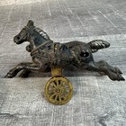 Vintage Antique Cast Iron Horses Toy Carriage  Cart  Wagon  Fire Engine Parts