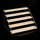 1-10pack Acrylic Wood Display Stand Wooden Tiered Display Shelf Clear Acrylic