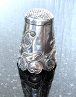 Vintage  Sterling Silver Thimble Floral Design Sewing Collectible