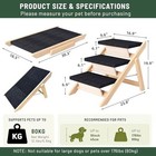 Dog Stairs ramp For Bed  Wooden 2-in-1 Foldable Pet Stairs   Ramp  3 Steps 