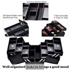Professional Makeup Train Case - 6 Adjustable Trays  Lockable Cosmetic