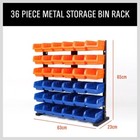 Horusdy 36pcs Storage Bins 6 Tier Metal Rack Parts Organizer Garage Tool Shelves