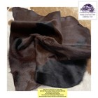 Avetco Calf Skin Hair On Rug Hide Leather Two-tone Brown Black 20-22  X 22-24 