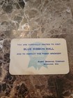  vtg  1940s Pabst Beer Blue Ribbon Hall  Invite Card Milwaukee Brewery Photo