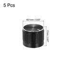 5pcs Potentiometer Knob Knurled Shaft Black 21mmx17mm Volume Control Knob