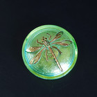 Uranium Glass Button 30mm Art Deco Collectible Vaseline Small Czech Glass